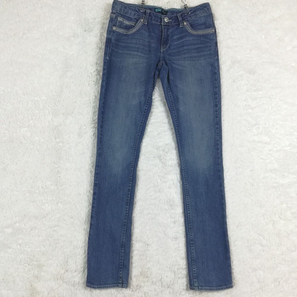 Levi's Girls Jeans Skinny Denim Blue‎ Bling Rhinestone Jeweled Medium Wash 16